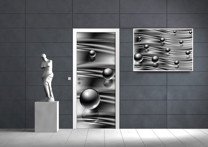 Silver Grey Black Abstract Modern Photo Wallcovering