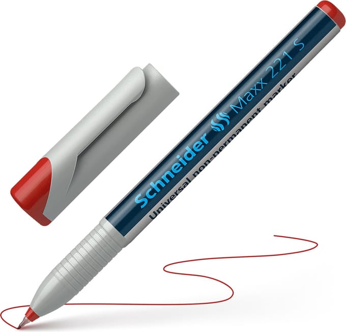 Schneider universele non-permanent marker - Maxx 221 - penpunt S - rood - S-112502