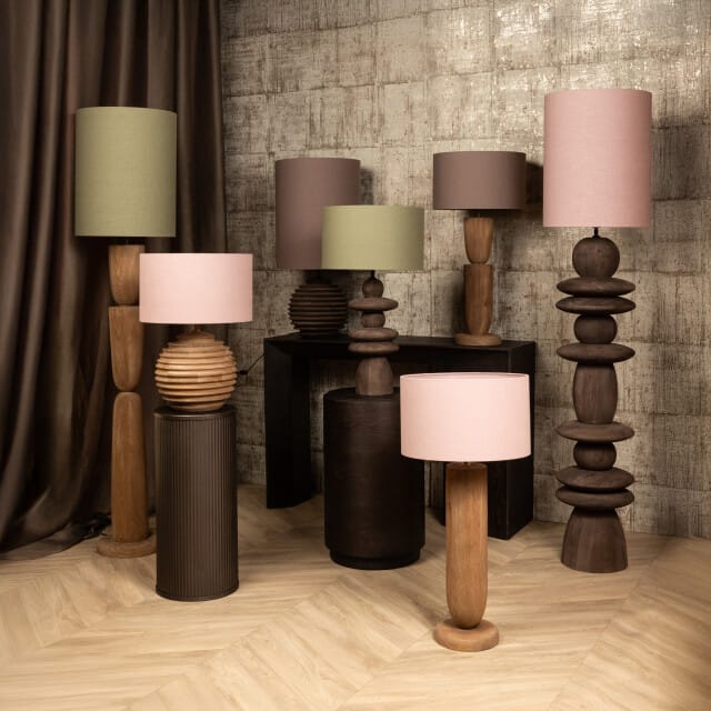 PTMD - Lampenkap Rivvo - Roze - 40x40x24cm