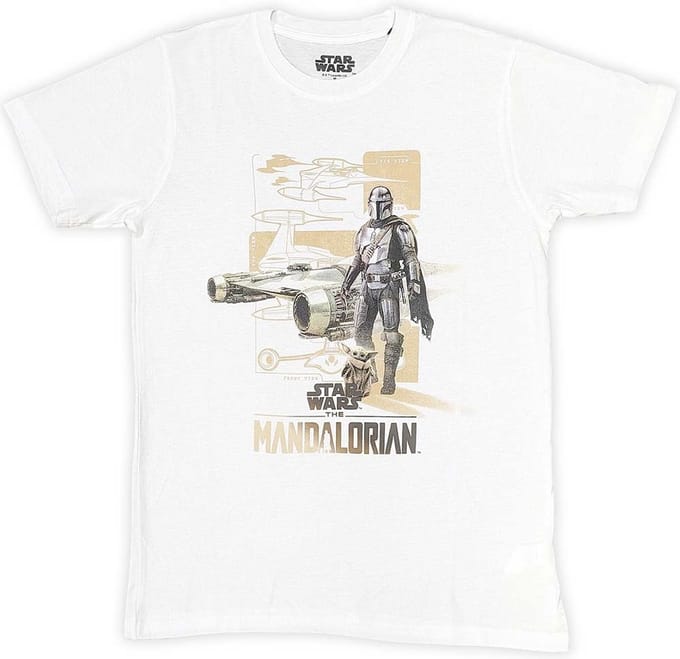 Disney Star Wars - The Mandalorian Din & Grogu Heren T-shirt - M - Wit