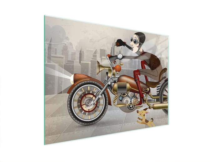 TMK ArtDeko - Snijplank - Glas - 40x30 cm - Motocross