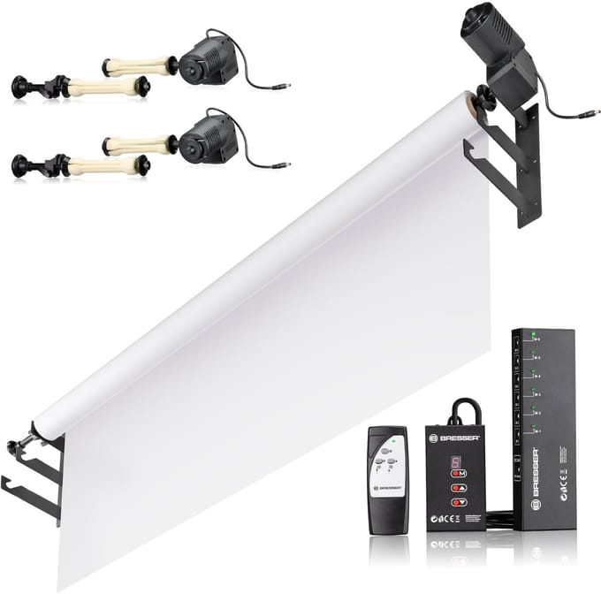 Bresser Electrisch Achtergrondsysteem - 3x Achtergrondrol  - Draadloos