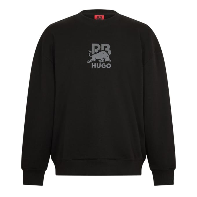 Hugo Heren Sweatshirt met geribde kraag (Zwart)