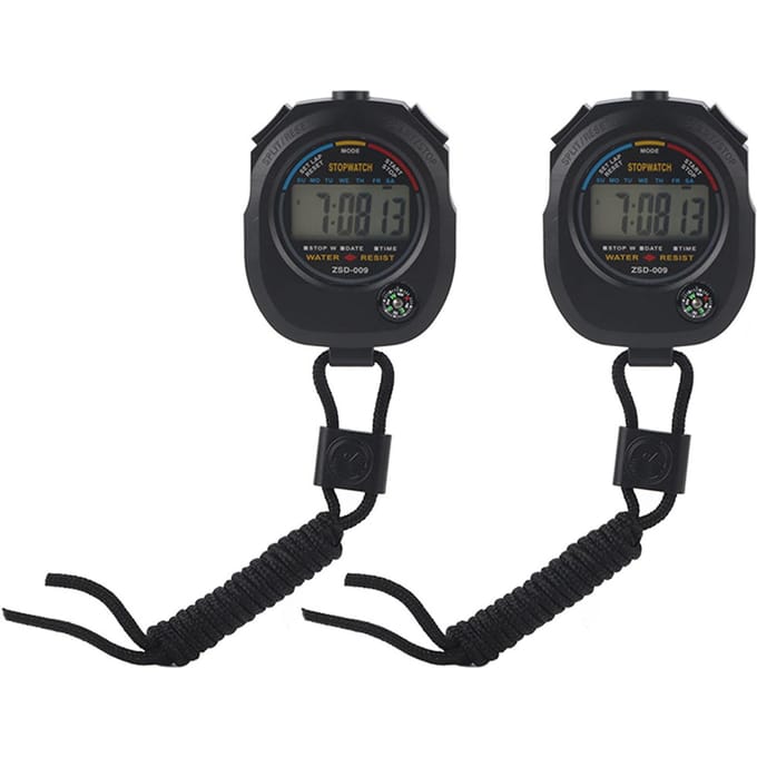 2 STKS Multifunctionele Handheld Digitale LCD Stopwatch Timer voor SportenHardlopenRacenZwemmen gray