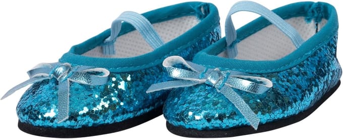Blauwe Glitter Schoentjes voor 46 cm Poppen - Modieuze Poppen Accessoires