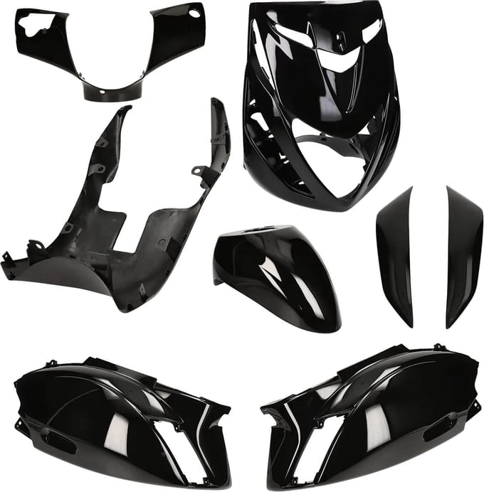 Kappenset Piaggio Zip SP 2000 glans zwart
