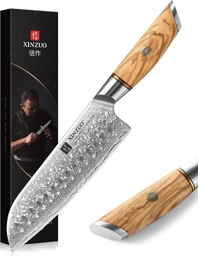 Santokumes van de Xinzuo B37 Damascus Series