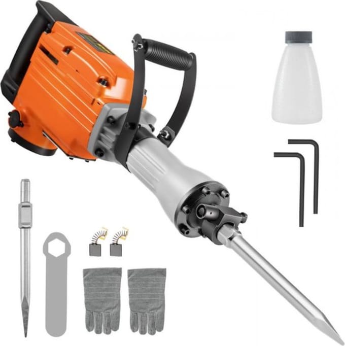 Sloophamer 2200W - Breekhamer met Beitel en Accessoires