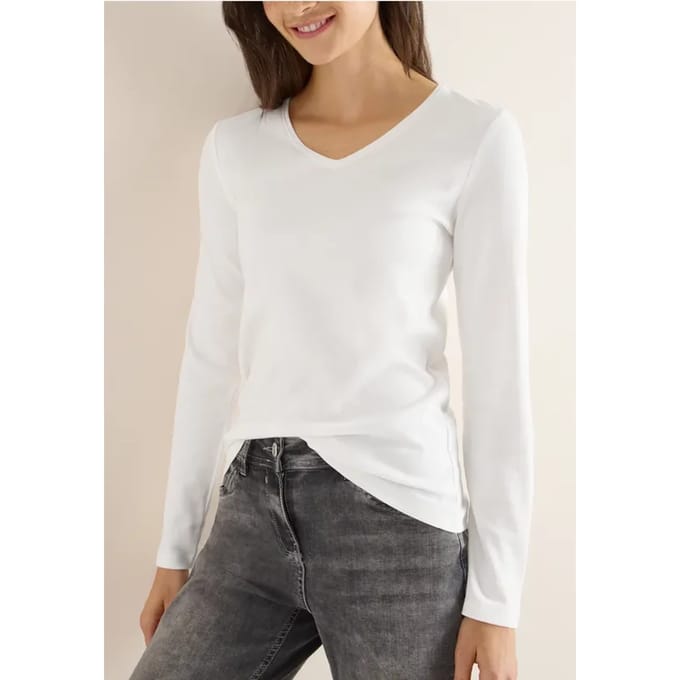 Shirt met lange mouwen en V-hals