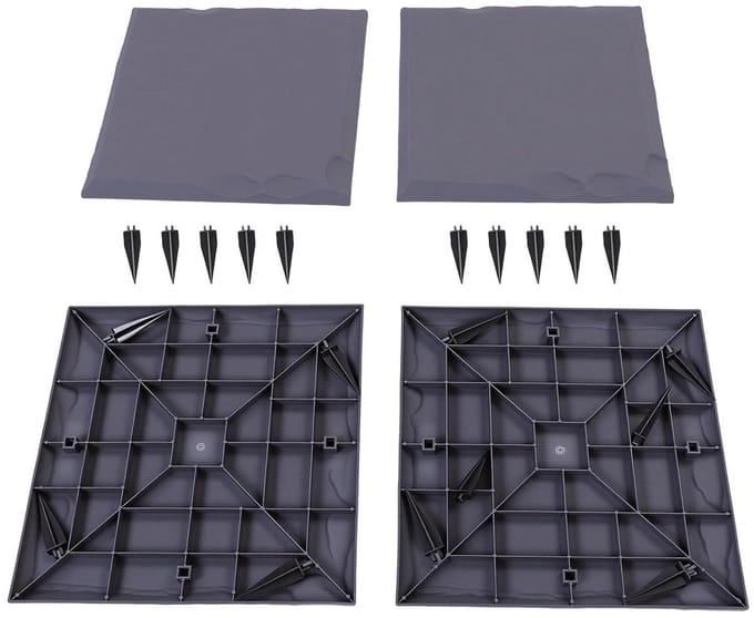 Stapstenen Tuin - Padstenen Loopbrug - Landschapsarchitectuur Maken - Weerbestendig Plastic - 4 stuks 39.5 cm - Grijs