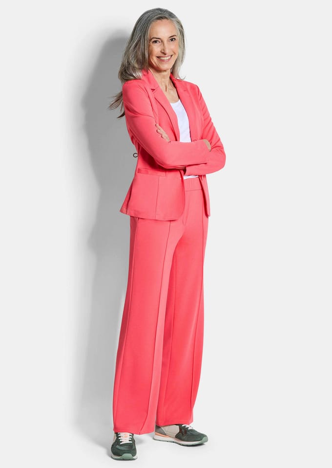 Jersey blazer met reverskraag - koraalrood - Gr. 44 van Goldner Fashion