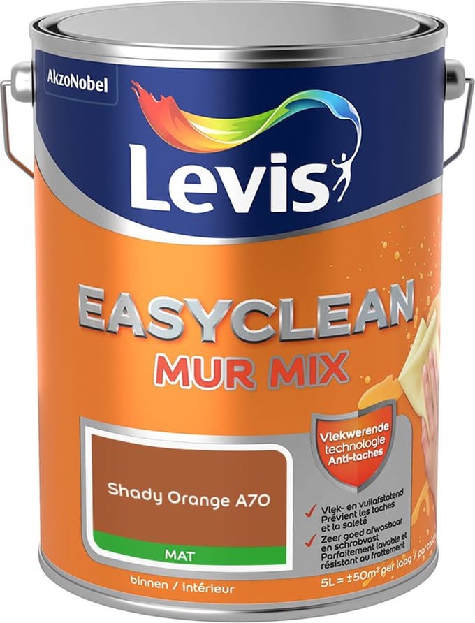 Levis - Easyclean Mur Mat Mix - Shady Orange A70 - Mengverf - 5 L