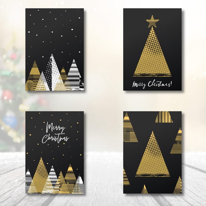 Kerstkaarten 12 stuks | 4 varianten