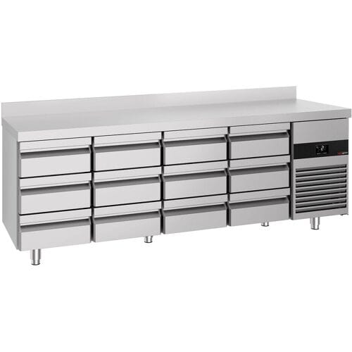 GGM Gastro Kühltisch PREMIUM - 2330x700mm - 12 Schubladen - Aufkantung