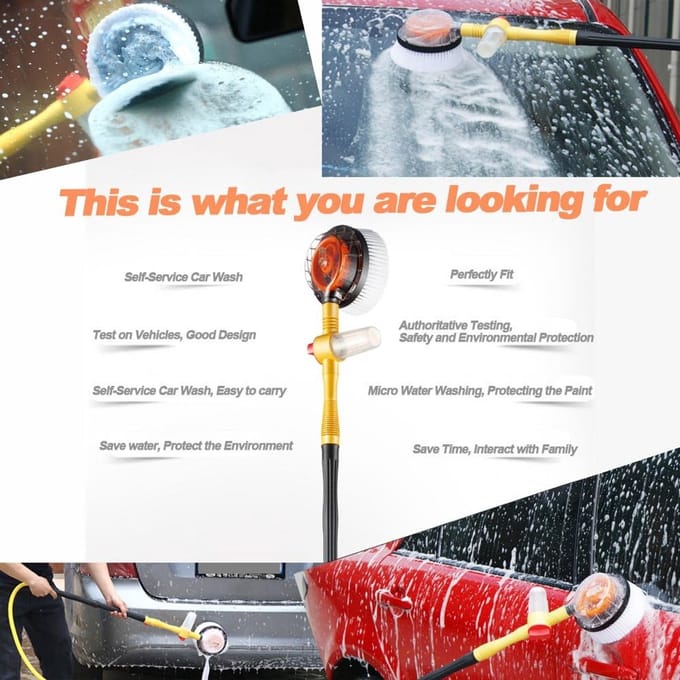 Auto Rotary Wash Brush - Microfiber Chenille Car Care - Sponge Cleaning Tool voor Auto, Muur, Ramen en Meer