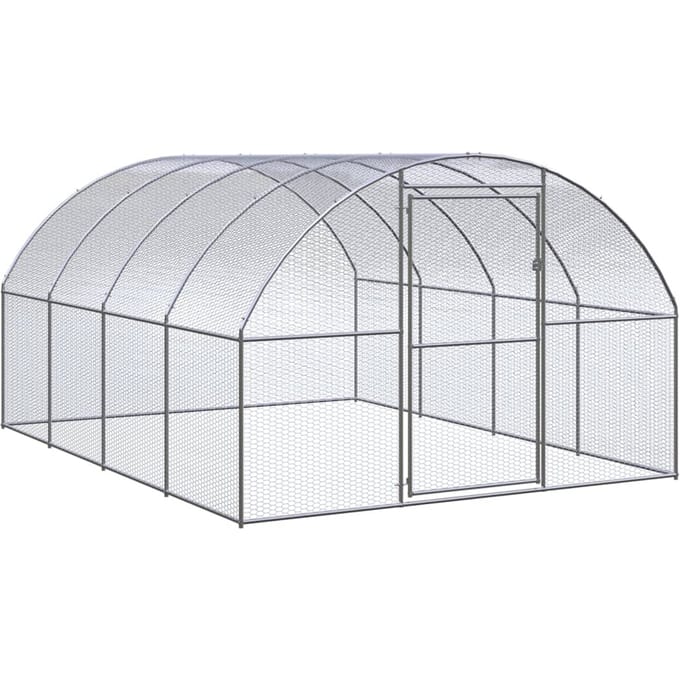 vidaXL - Kippenren - 3x4x2 - m - gegalvaniseerd - staal