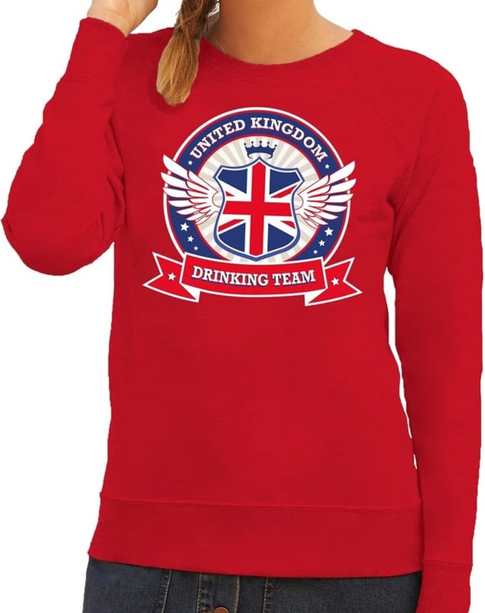 Rood United Kingdom drinking team sweater / sweater rood dames - Engeland kleding L
