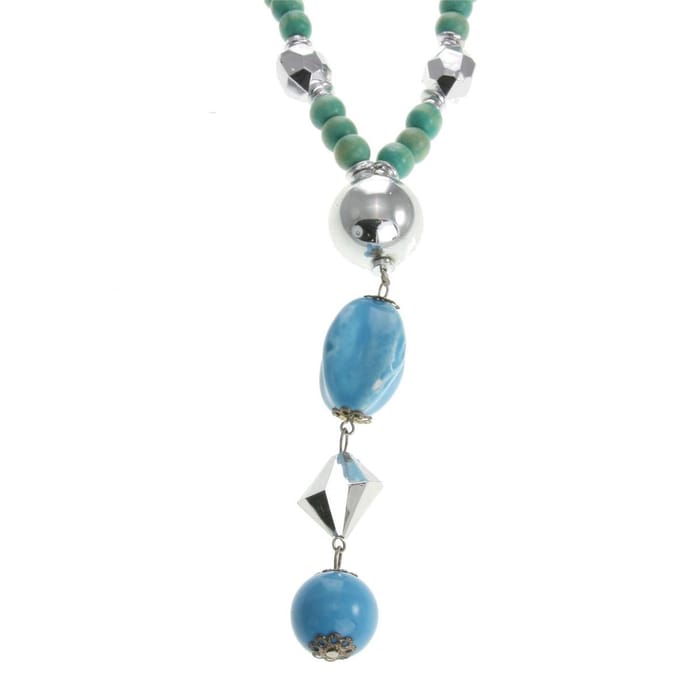 Behave - Ketting met houten en porseleinen kralen - Boho statement