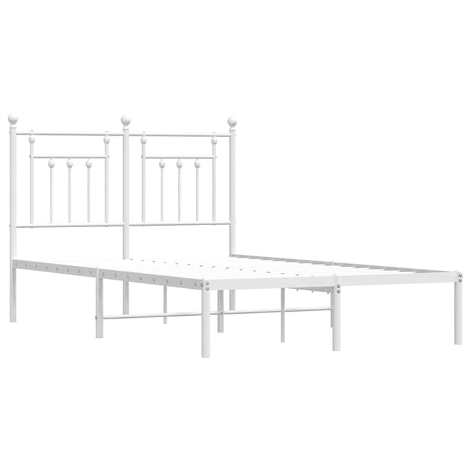 vidaXL - Bedframe - met - hoofdbord - metaal - wit - 120x200 - cm