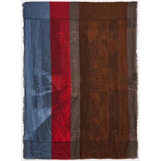 John Varvatos Multi Color Striped Big B Cranberry Taglia: OS | Sciarpe Outlet | Uomo