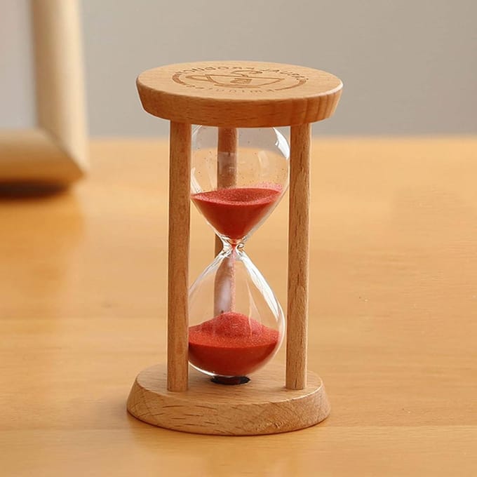 Zandloper Timer - Keepsake Decoratie - Koken Spelletjes - Houten Frame - 30 Minuten - Rood Zand