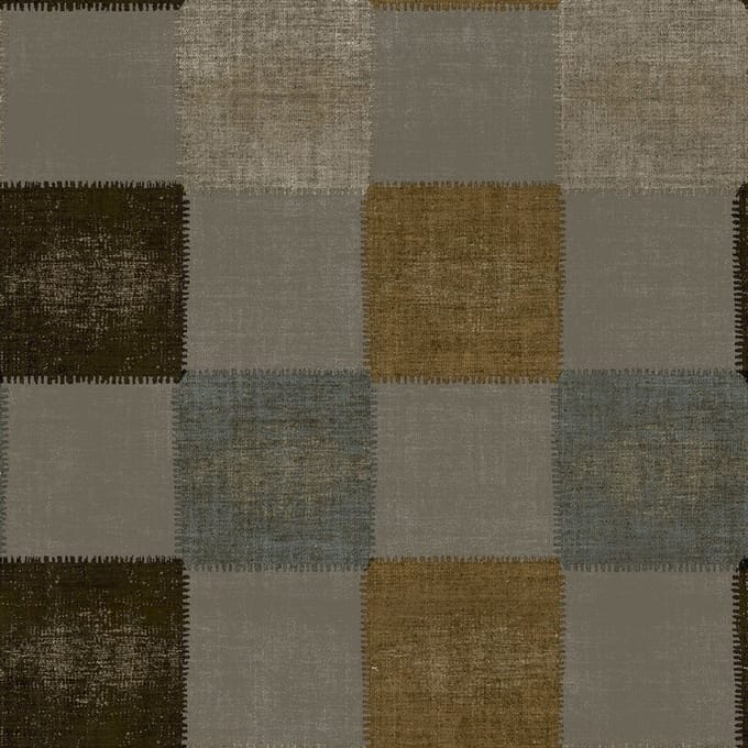 Behang met patchwork vierkantjes - Behang - Wandbekleding - Wallpaper - Vliesbehang - Zero - 0,53 x 10,05 M.