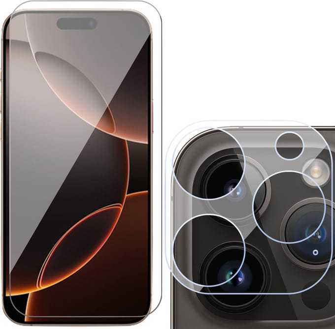 Screenprotector & Camera geschikt voor iPhone 16 Pro Max - Gehard Glazen Tempered Glass Krasbestendig