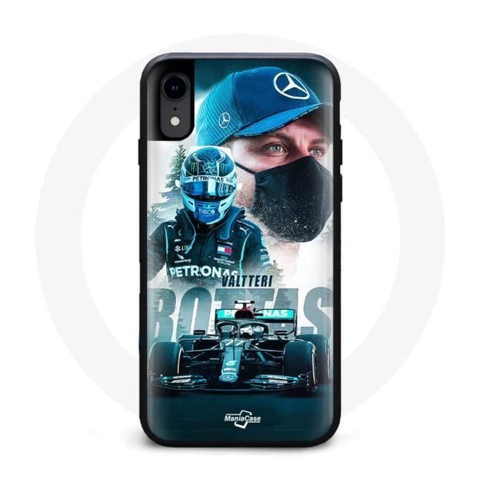 Coque - MANIACASE - Iphone XS - Formula 1 - Design Valtteri Bottas - Souple Noir