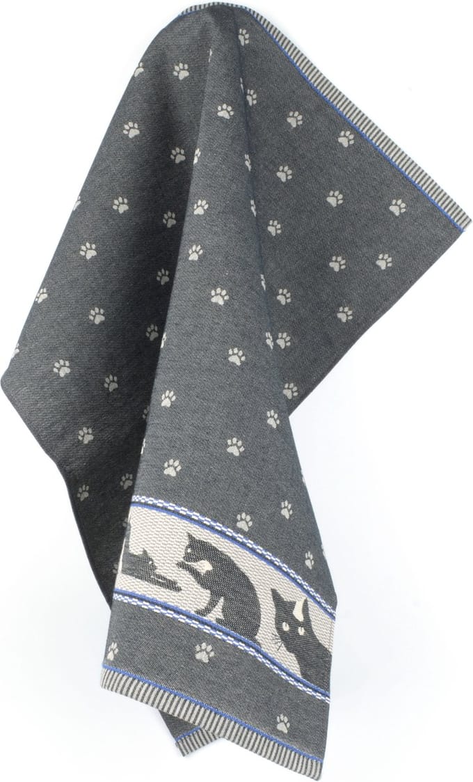 Bunzlau Castle Theedoek Cats Black - Katten zwart