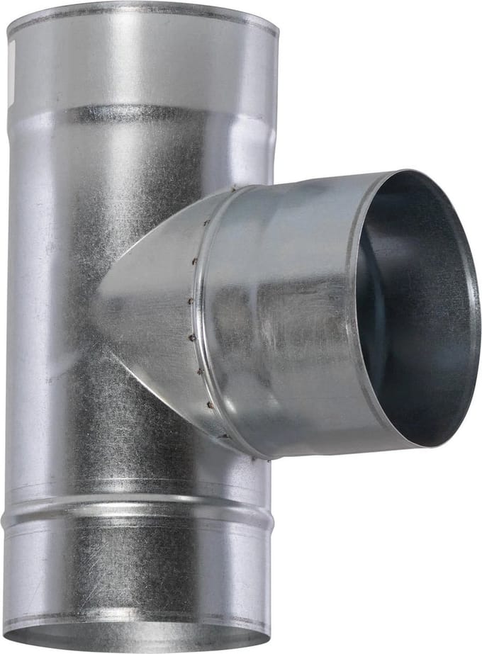 T-stuk gegalvaniseerd 120mm 90°.