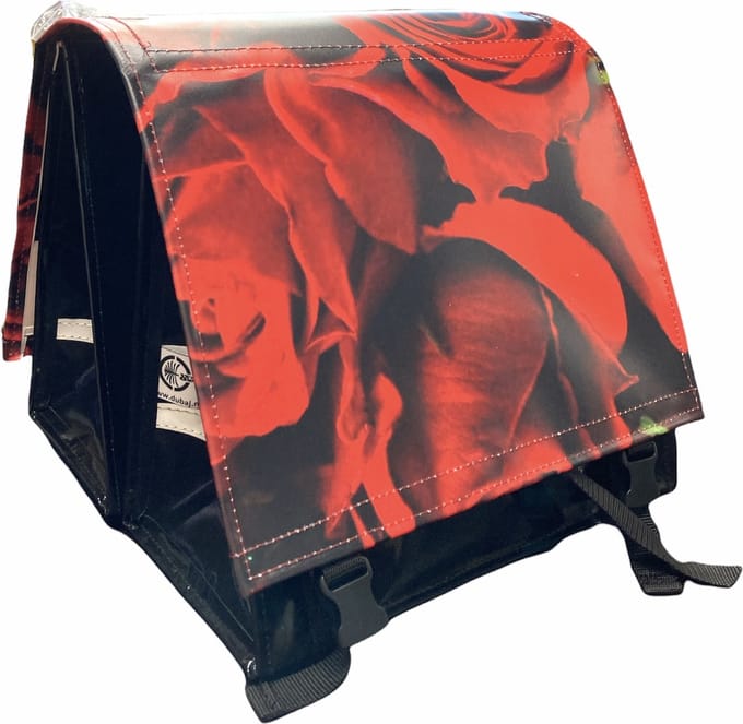 Atelier Du Baj dubbele fietstas bisonyl large LUXE roses 45L