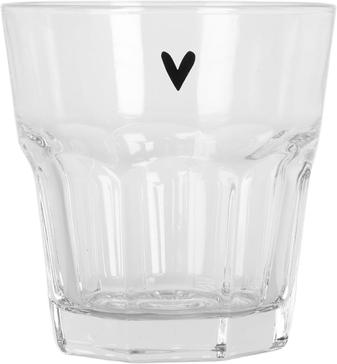 Clayre & Eef Waterglas Ø 8x8 cm / 200 ml Transparant Glas Hart