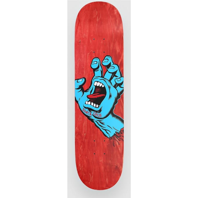 Santa Cruz Screaming Hand 8.0" Skateboard Deck rood