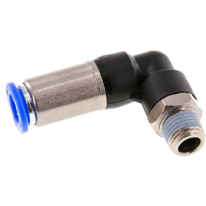 10mm & R1/4'' Zelfsluitende L-insteekkoppeling Vernikkeld messing/PBT buitendraad 0-10 bar
