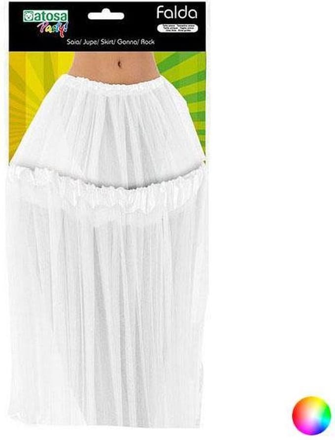 Dames verkleed rokje/tutu - tule stof met elastiek - oranje - one size