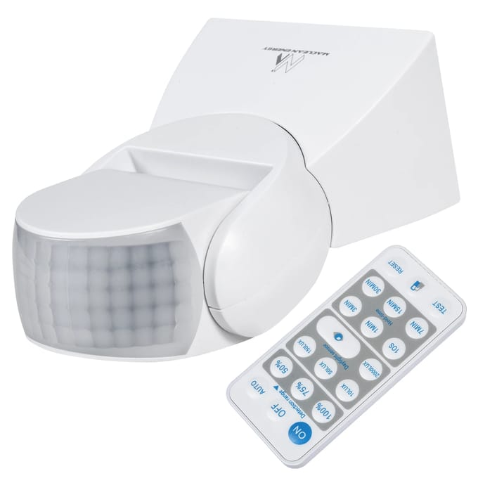 Infrarood bewegingssensor met afstandsbediening IP65, Max 800W (lamp), Max 1200W (LED) MCE241 Maclean WIT