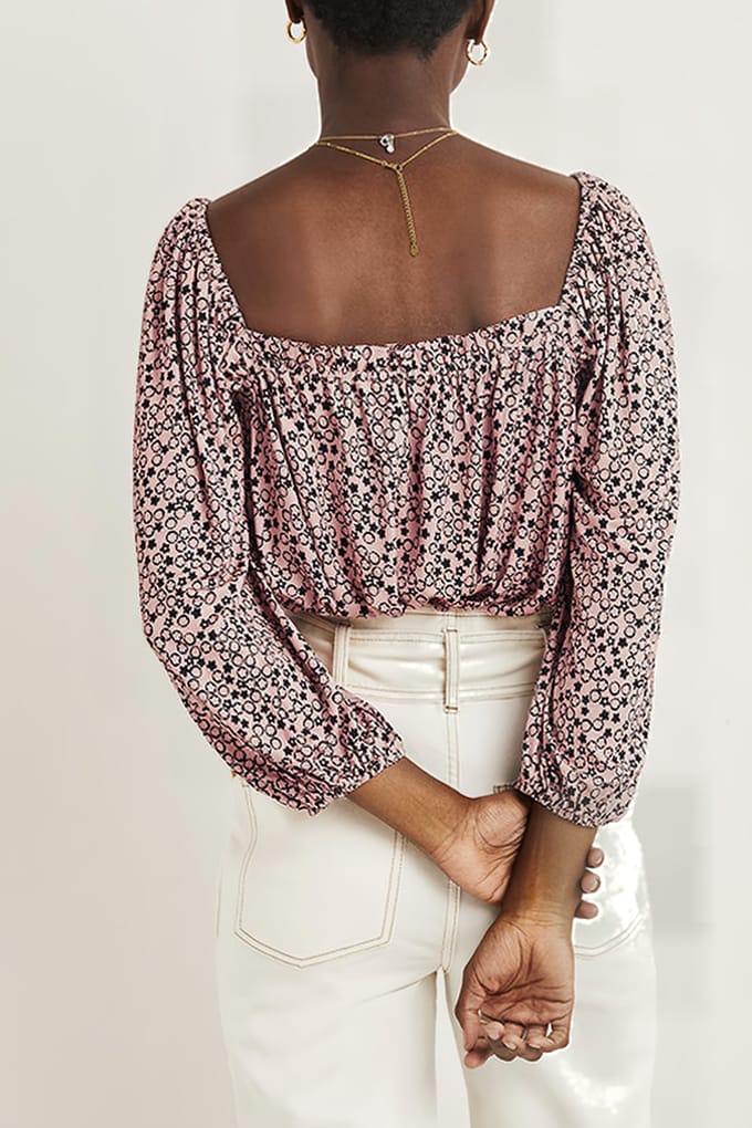 Boden Square Neck Swing Jersey Top Pnk Maat: 6 | Blouses Outlet | Dames | Roze