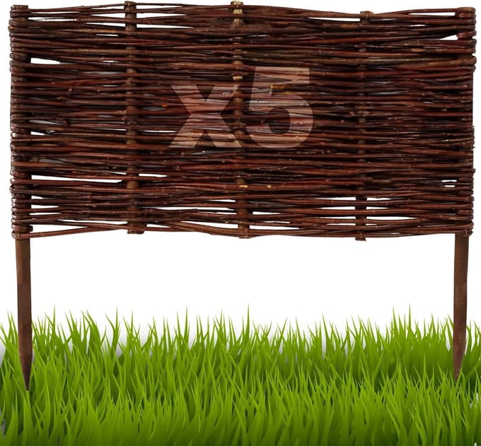 Bedrand wilgenhout - Tuinafscheiding wilg - Gazonrand afscheiding - Handgemaakt natuurproduct - 40x60 cm