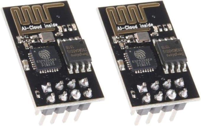 Wifi Transceiver Module - Draadloze Zender - Netwerkverbinding Maken - Geïntegreerde Protocolstack - 2 Stuks - Zwart