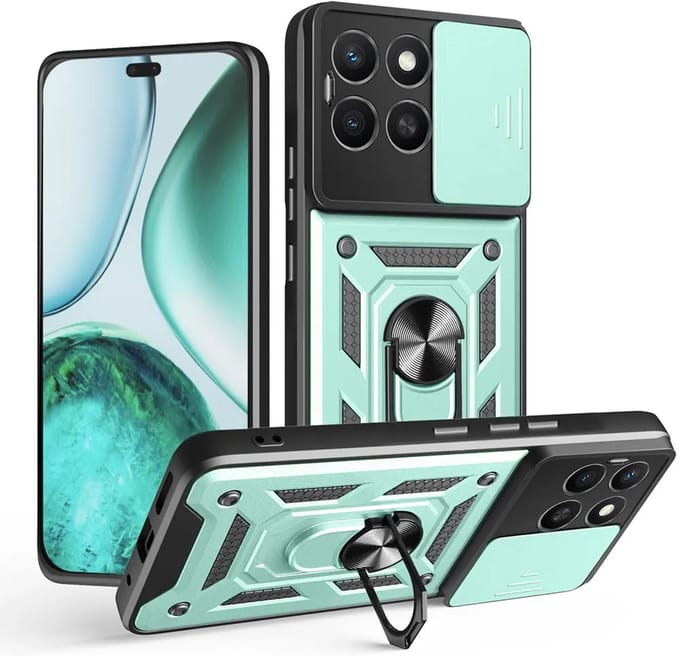 Hoesje geschikt voor HONOR X8c - Techsuit Camshield Back Cover - Groen