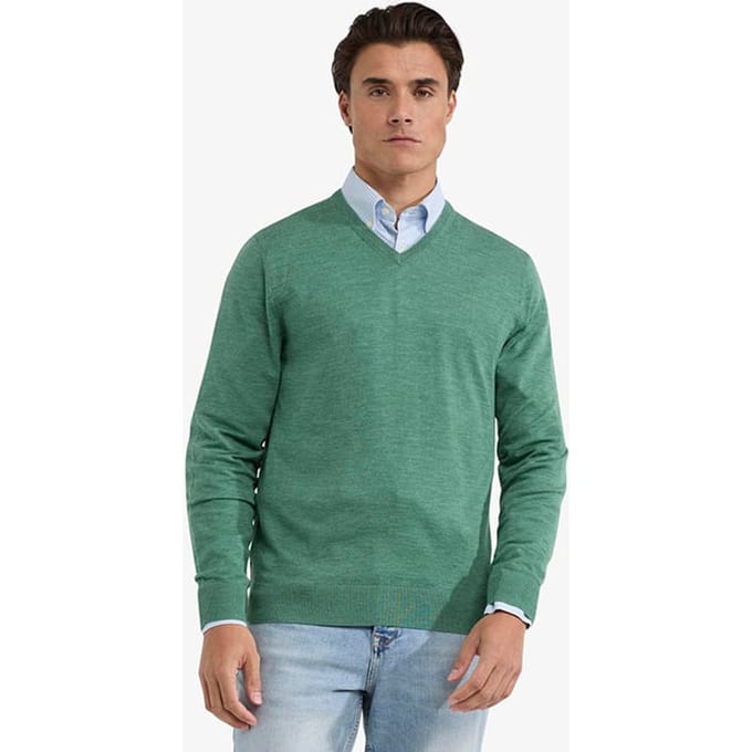 McGregor Fine Merino V-neck Sweater Ice Green Größe: S | Pullover Outlet | Herren | Grün