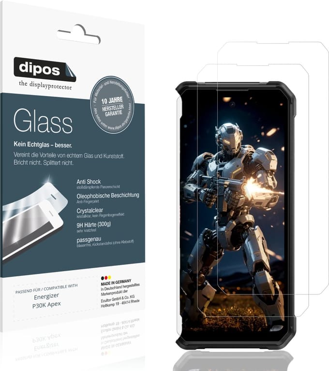 dipos – 2x Pantserfolie geschikt voor Energizer P30K Apex | 9H Screenprotector