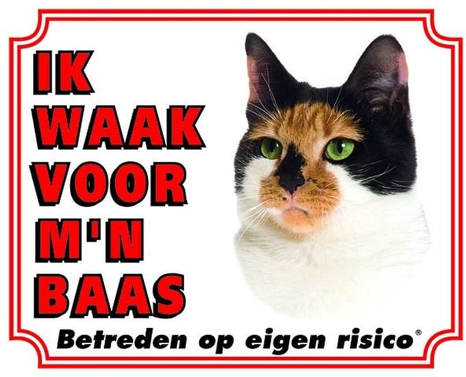 Katten Waakbord - Ik waak voor mijn baas Lapjes
