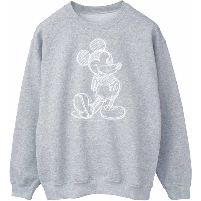 Disney Heren Mickey Mouse Sketch Kick Sweatshirt (Sportgrijs)