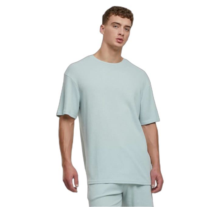 Urban Classics - Waffle Heren Tshirt - S - Mintgroen