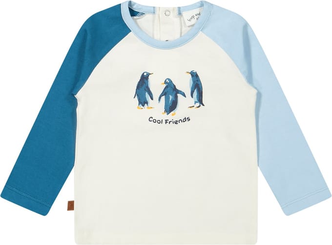 Frogs and Dogs - Shirt Raglan met Pinguïnprint - Multicolor - Maat 86 -