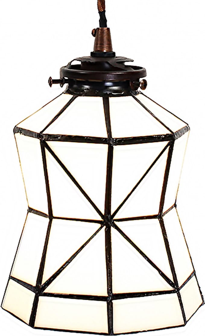 Lumilamp Hanglamp Tiffany Ø 15x115 cm Wit Bruin Glas