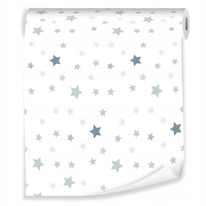 WALLARENA - Behang - Breedte 50 cm - sterrenpatroon - Geschikt voor kinderkamers - 10m