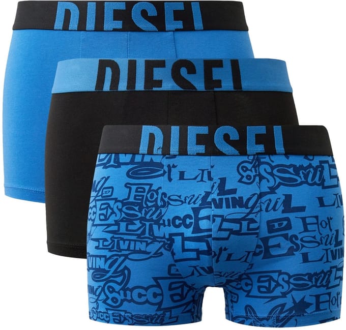 Diesel Boxershort Damien 3-pack blauw-zwart
