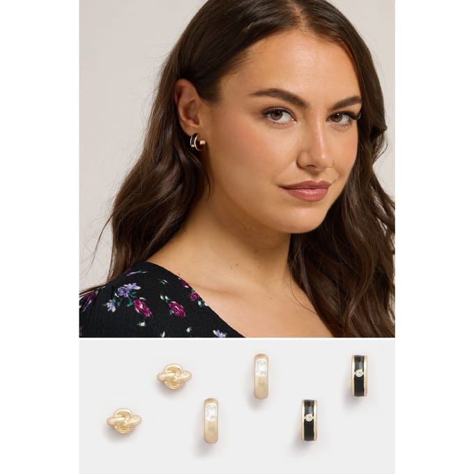 Yours 3Pack Gouden Gemengde Stud En Hoepeloorbellensize One Size